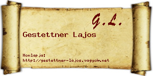 Gestettner Lajos névjegykártya